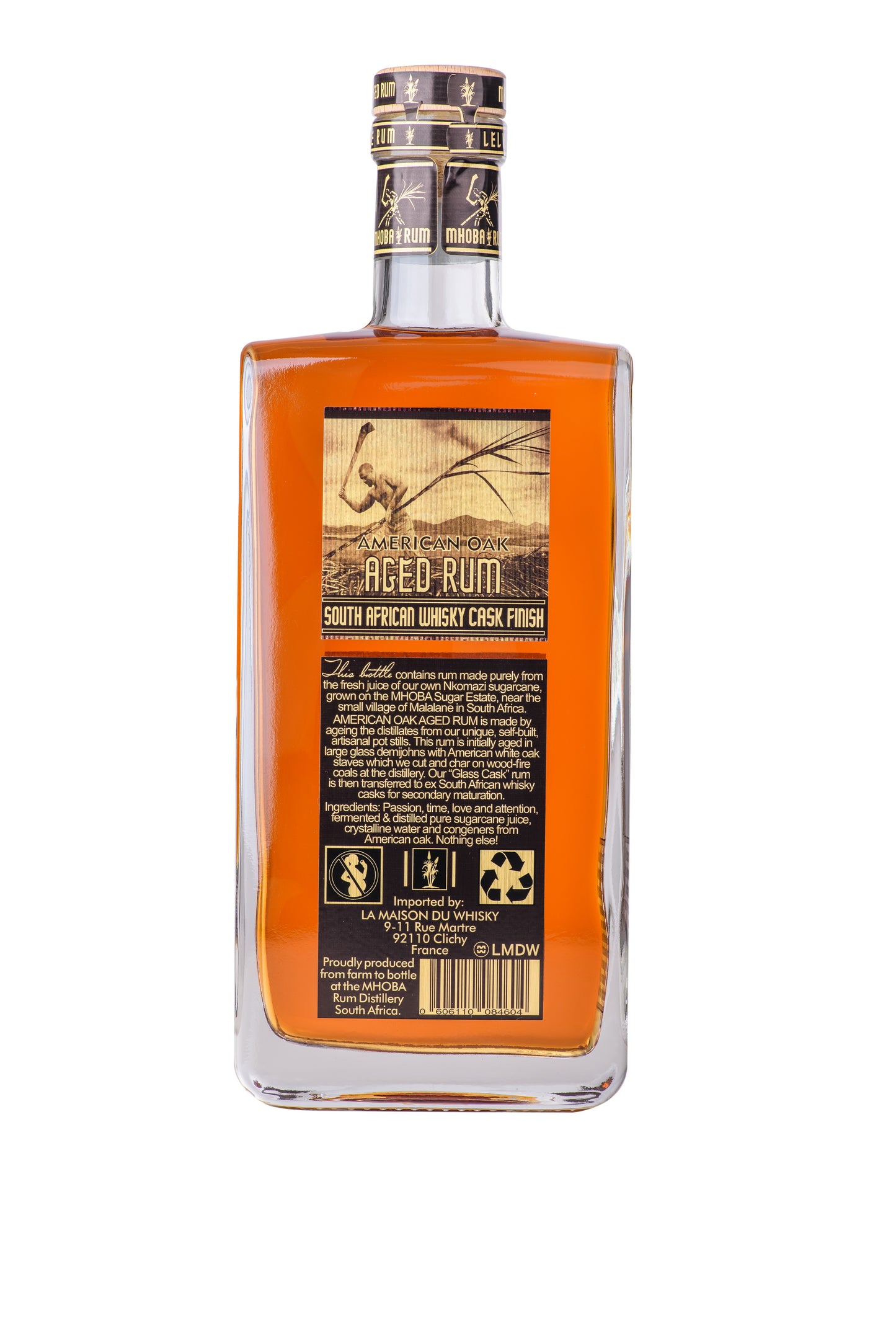 MHOBA American Oak Staved Aged Rum 750ml 43% ABV