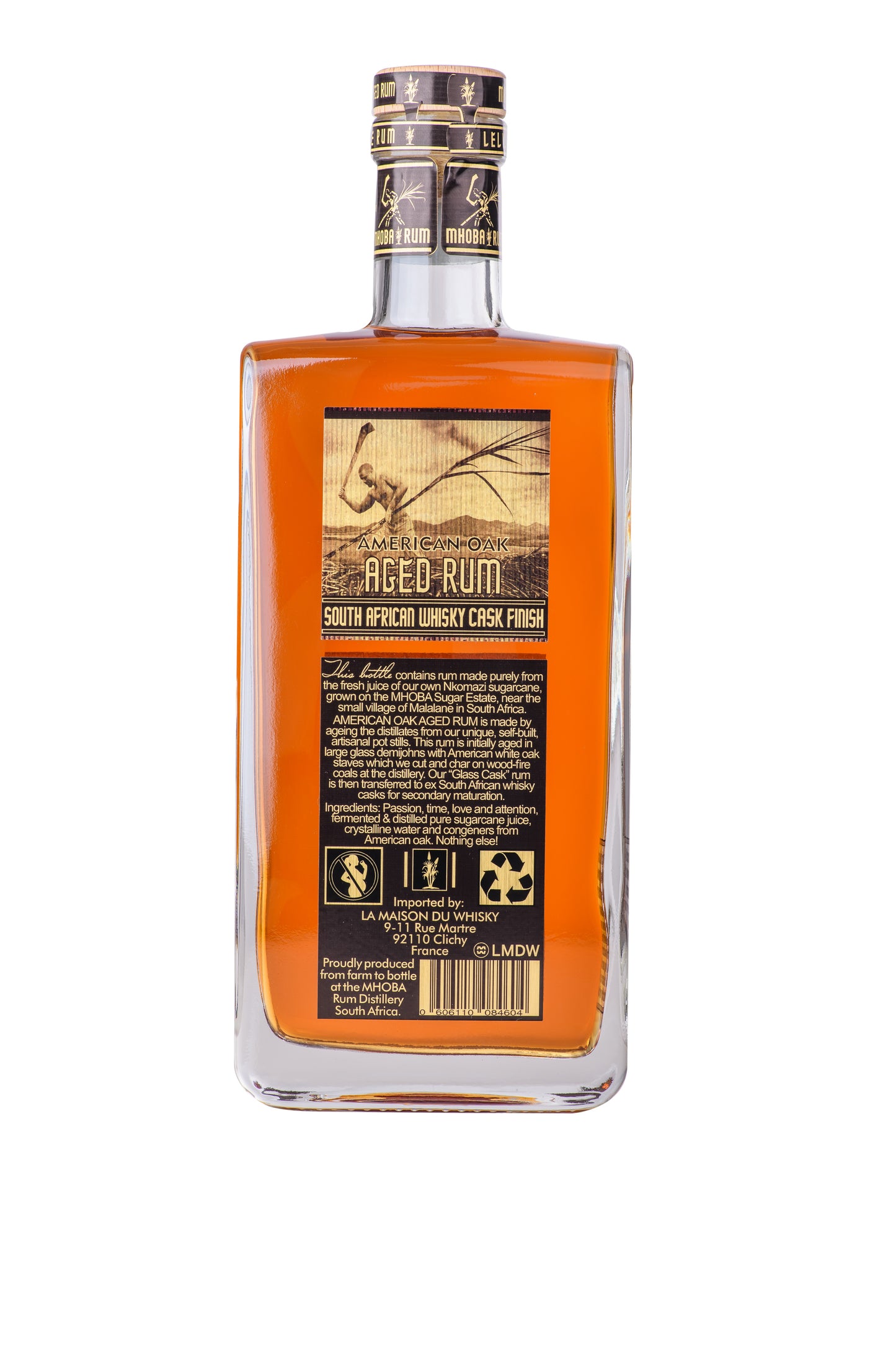 MHOBA American Oak Staved Aged Rum 750ml 43% ABV