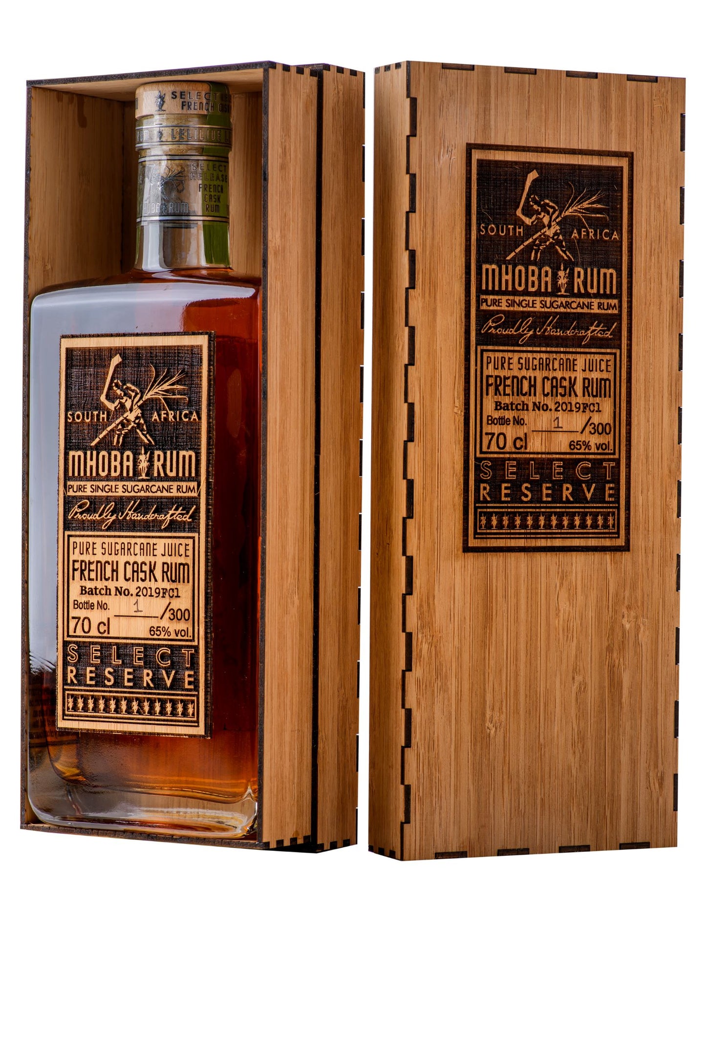 MHOBA Select Reserve French Cask 750ml 65% ABV with Bamboo Box