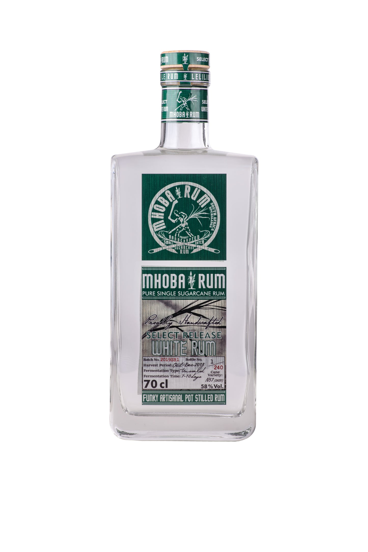 MHOBA Select Release White Rum 750ml 58% ABV