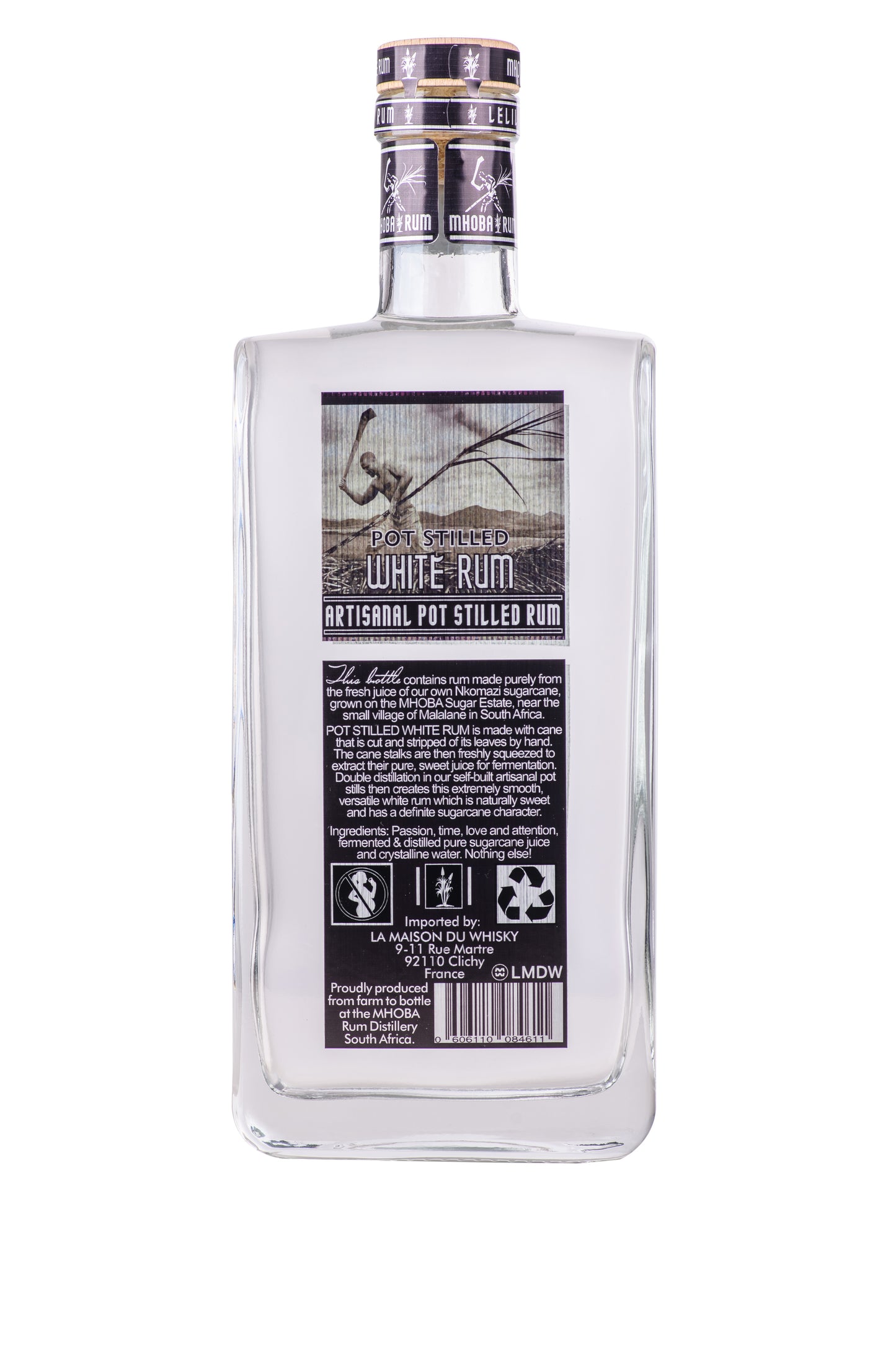 MHOBA Pot Stilled White Rum 750ml 43% ABV