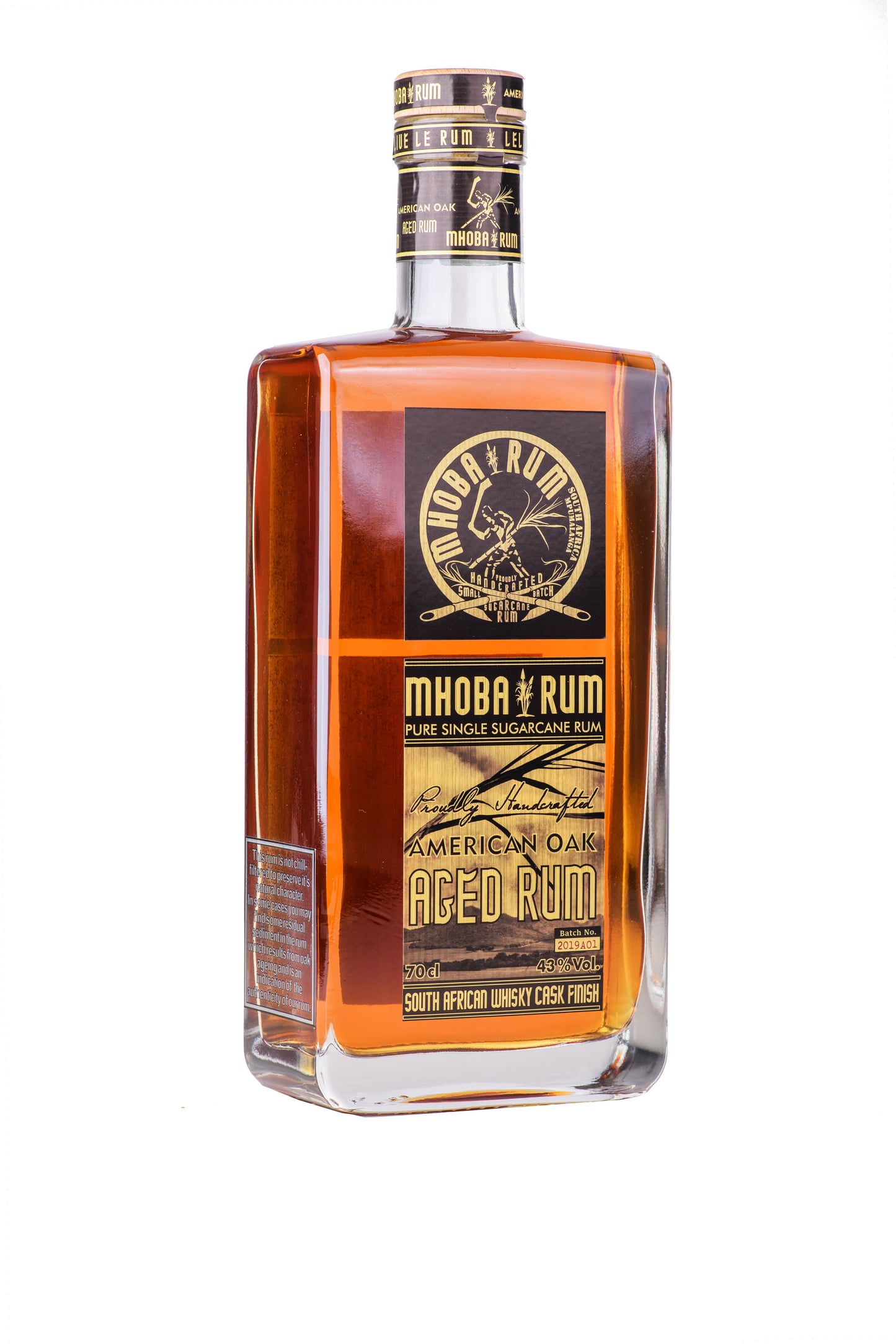 MHOBA American Oak Staved Aged Rum 750ml 43% ABV